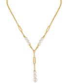 Majorica Gold-tone Imitation Pearl Lariat Necklace