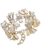 Inc International Concepts Gold-tone Crystal, Pink Stone & Imitation Pearl Bracelet, Created For Macy's
