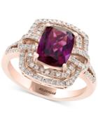 Final Call By Effy Rhodolite Garnet (2-1/2 Ct. T.w.) & Diamond (3/8 Ct. T.w.) Ring In 14k Rose Gold