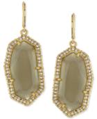 Vince Camuto Gold-plated Grey Stone Pave Drop Earrings