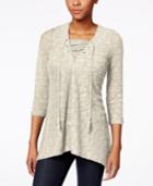 Style & Co. Lace Up Top, Only At Macy's