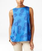 American Living Pineapple-print Sleeveless Top, Only At Macy's