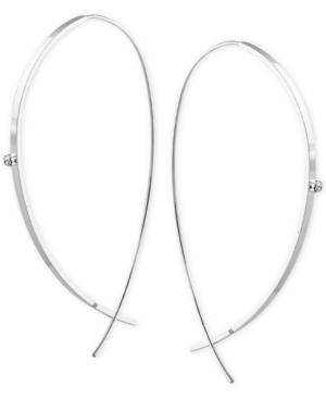 Guess Crystal Elongated Hoop Threader Earrings