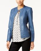 Style & Co Faux-leather Jacket, Created For Macy's