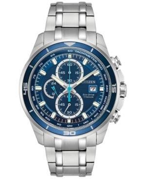 Citizen Men's Chronograph Eco-drive Titanium Bracelet Watch 43mm Ca0349-51l