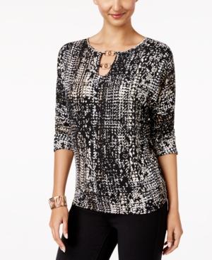 Thalia Sodi Printed Hardware-detail Top, Only At Macy's