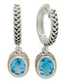 Balissima By Effy Blue Topaz Oval Leverback Earrings (4 Ct. T.w.) In 18k Gold And Sterling Silver