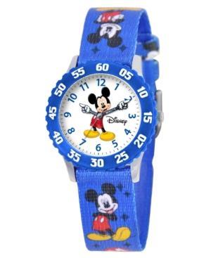 Disney Watch, Kid's Mickey Mouse Time Teacher Blue Printed Nylon Strap 31mm W000232