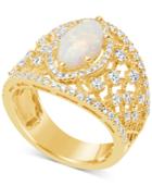 Opal (1 Ct. T.w.) & Diamond (1 Ct. T.w.) Openwork Ring In 14k Gold