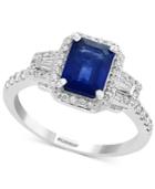 Gemstone Bridal By Effy Sapphire (1-1/2 Ct. T.w.) & Diamond (3/8 Ct. T.w.) Engagement Ring In 18k White Gold