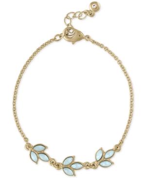 Rachel Rachel Roy Gold-tone Colored Stone Leaf Flex Bracelet