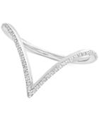 Wrapped Diamond V-shaped Ring In 10k White Gold (1/6 Ct. T.w.), Created For Macy's