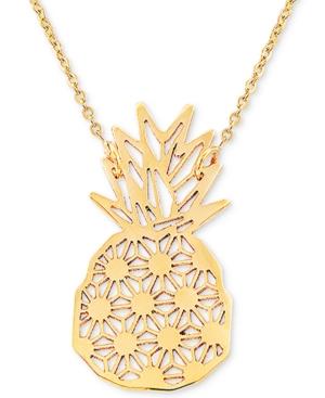 Pineapple 17 Pendant Necklace In 10k Gold