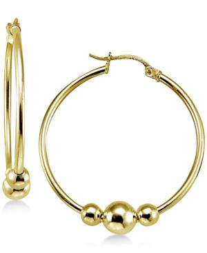 Giani Bernini Beaded Hoop Earrings In 18k Gold-plated Sterling Silver, Only At Macy's