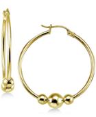 Giani Bernini Beaded Hoop Earrings In 18k Gold-plated Sterling Silver, Only At Macy's
