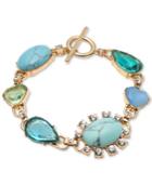 Carolee Gold-tone Crystal & Multi-stone Flex Bracelet