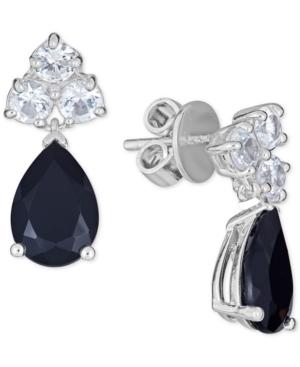 Sapphire (5 Ct. T.w.) & White Sapphire (1-1/2 Ct. T.w.) Drop Earrings In Sterling Silver