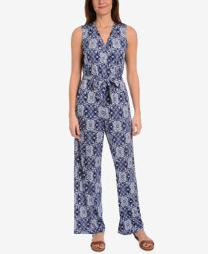 Ny Collection Printed Tie-waist Jumpsuit