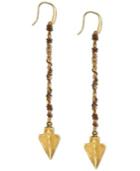 T.r.u. Gold-tone Arrowhead Linear Earrings
