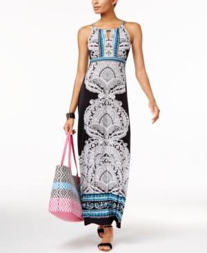 Inc International Concepts Petite Printed Embellished Maxi Dress, Created For Macy's