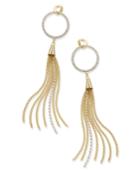 Thalia Sodi Gold-tone Pave Drop Hoop Tassel Earrings, Only At Macy's