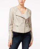 Maison Jules Faux-leather Peplum Moto Jacket, Only At Macy's