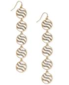 Thalia Sodi Gold-tone Crystal Tiger Stripe Drop Earrings, Created For Macy's