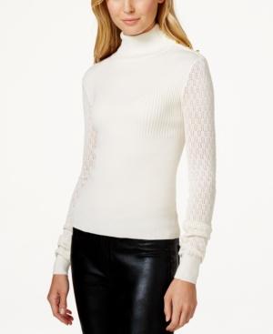 Xoxo Juniors' Pointelle-sleeve Turtleneck Sweater