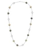 Majorica Pearl Necklace, Sterling Silver Organic Man-made Pearl Illusion