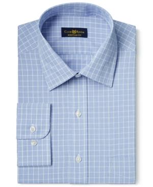 Club Room Estate Wrinkle Resistant Royal Grid Check Dress Shirt, Only At Macy's