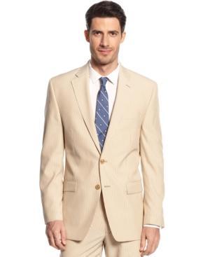 Lauren By Ralph Lauren Tan Seersucker Jacket