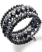 C.a.k.e. By Ali Khan Bracelet, Silver-tone Jet Bead Coil Bracelet