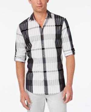 Alfani Men's Big And Tall Plaid Long-sleeve Shirt, Classic Fit