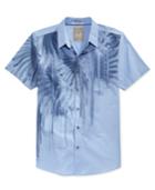 Guess Men's Faded Palm-print Short-sleeve Shirt