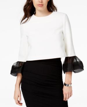 Mare Mare Claire Sheer-cuff Crop Top