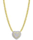 Diamond Heart Byzantine Pendant Necklace (1/2 Ct. T.w.) In 18k Gold-plated Sterling Silver