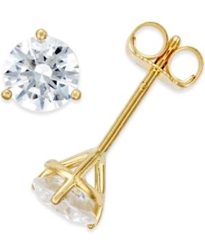 Near Colorless Certified Diamond Stud Earrings In 18k White Or Yellow Gold (1 Ct. T.w.)
