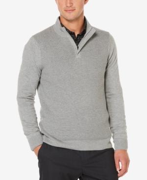 Perry Ellis Men's Quarter-zip Mock Neck Sweater