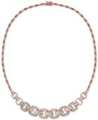 Effy Diamond Link 15 Collar Necklace (2-1/10 Ct. T.w.) In 14k Rose Gold
