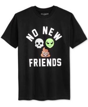 Bioworld Men's Emoji No New Friends Graphic-print T-shirt