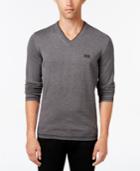 Hugo Boss Green Men's Lightweight V-neck Sweater