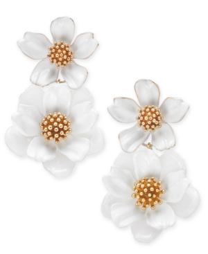 Kate Spade New York Gold-tone Flower Double Drop Earrings