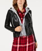 Guess Faux-leather Hoodie Jacket