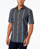 Alfani Men's Stripe Short-sleeve Shirt, Slim Fit