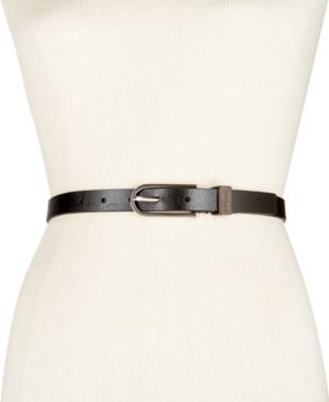 Calvin Klein Flat Strap Wood Inlay Skinny Belt