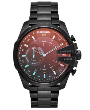 Diesel Men's Mega Chief Black Stainless Steel Bracelet Hybrid Smart Watch 48mm