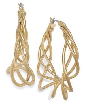 Charter Club Gold-tone Spiral Hoop Earrings