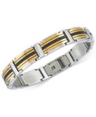 Men's Diamond Two-tone Link Bracelet (1 Ct. T.w.) In Stainless Steel And Gold Ion-plated Stainless Steel