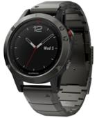 Garmin Men's Fenix 5 Sapphire Black/gray Convertible Strap Smart Watch 47mm 010-01688-20
