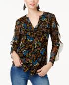 Inc International Concepts Ruffled-sleeve Blouse, Created For Macy's